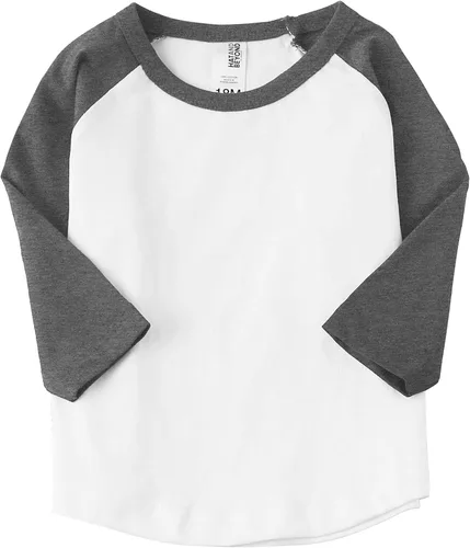 Vista 6 de Camiseta de béisbol Ma Croix para bebés y jóvenes de manga raglán 34 Slim Comfort Fit Jersey niños niños pequeños Tee