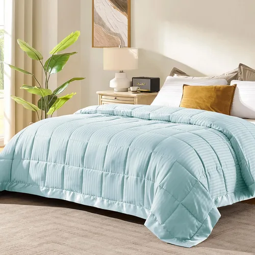Vista 20 de downluxe - Manta de tamaño King con ribete satinado, edredón ligero alternativo para todas las estaciones, lavable a máquina