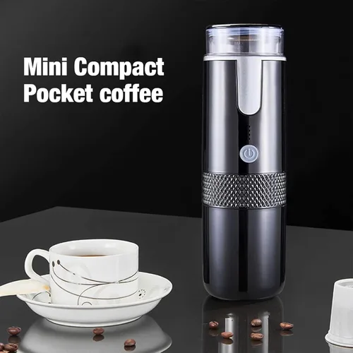 Vista 6 de Cafetera Portátil Para Coche, Cafetera De Cápsulas Con Carga USB, Recargable Y Portátil, Batería De 1200 MAh, Compacta Y Ligera Para Casa, Oficina