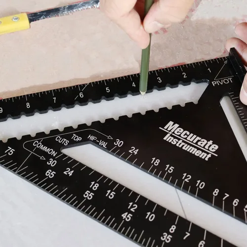 Vista 6 de Mecurate Rafter Square, Cuadrado de Viga de 12 Pulgadas Triángulo Cuadrado de Carpintero de Aluminio Fundido a Presión para Carpintería y Ebanistería
