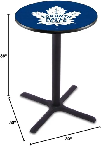 Vista 2 de Taburete Holland L211 NHL Toronto de arce hojas oficialmente licencia Pub mesa, 11.0 in x 36.0 in, acero