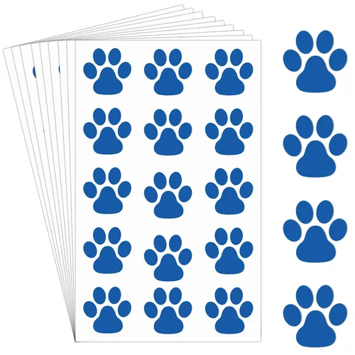 Vista 14 de Harloon 20 hojas de 300 tatuajes temporales de huellas de patas, tatuajes faciales para perros, calcomanías extraíbles para Cheer Patrol para Negro