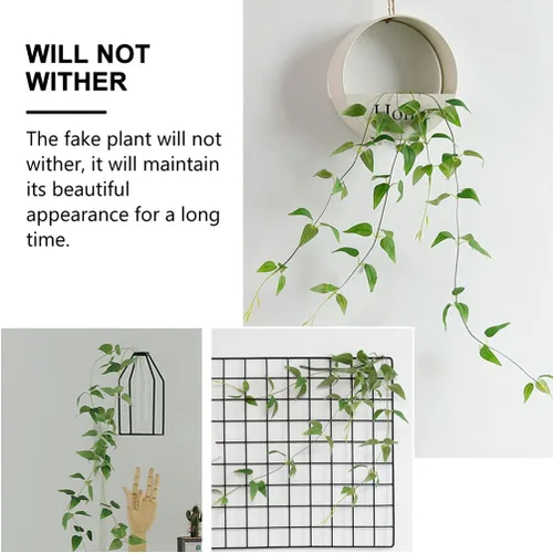 Vista 9 de VOSAREA 1 planta artificial de ratán Clematis Decoración de pared sin riego falso vegetación