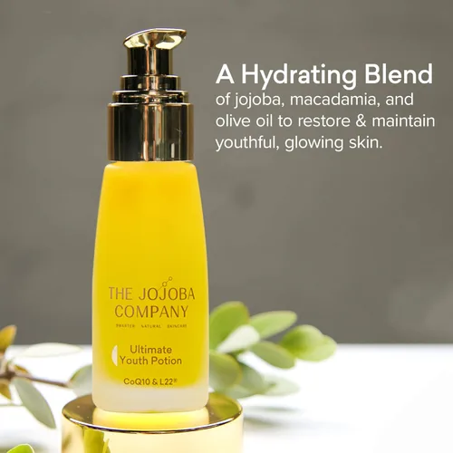 Vista 4 de The Jojoba Company Ultimate Youth Potion 1.7 fl oz - Aceite facial antienvejecimiento con jojoba natural, complejo lipídico L22 - Reafirma, hidrata
