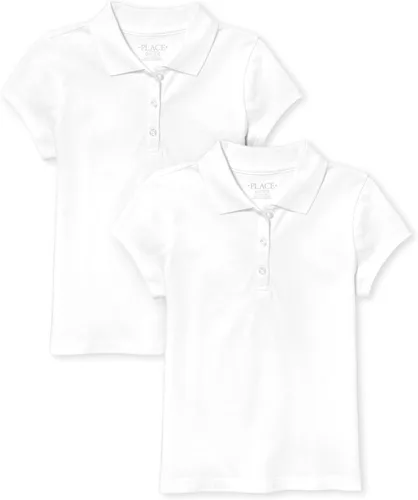 Vista 13 de The Children's Place Girls' Short Sleeve Pique Polo, 2 Pack Daybreak paquete de 2