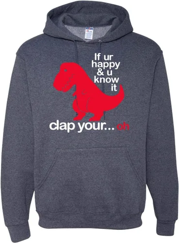 Vista 32 de Wild Bobby Sudadera con capucha unisex con estampado "If You're Happy and You Know it" de Dinausor