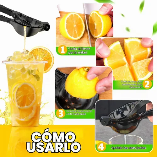 Vista 7 de Exprimidor de limón grande, exprimidor de limón de acero inoxidable, exprimidor manual de cítricos de alta resistencia, herramientas de cocina