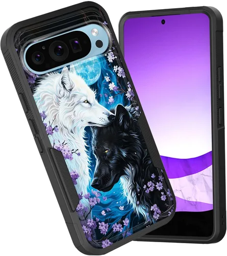 Vista 30 de Funda para Pixel 6A, funda híbrida de doble capa resistente a prueba de golpes de policarbonato duro de silicona suave TPU para Google Pixel 6A