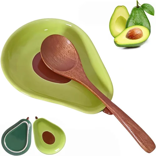 Vista 12 de Soporte de cuchara de cerámica para estufa y encimera de cocina, soporte para cuchara para estufa y cuchara de cocina para cucharón, cuchara linda