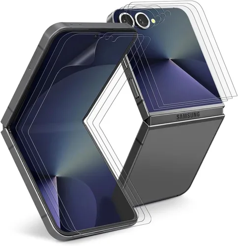 Vista 10 de [Paquete de 3+3] para Samsung Galaxy Z Flip 3 0.18 oz, protector de pantalla mate antirreflejos EPU+TPU, cubierta completa en el interior + 3