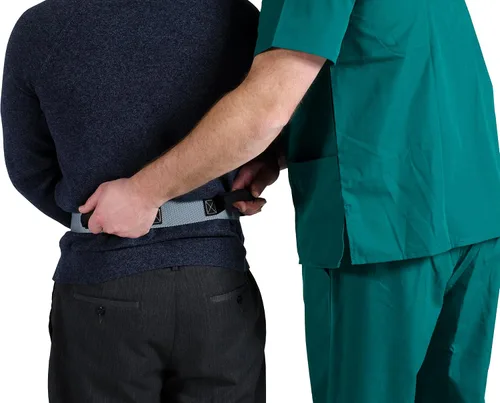 Vista 4 de Patient Aid Cinturón de manipulación de transferencia de pacientes de dos asas, cinturón de marcha para caminar con hebilla de liberación rápida