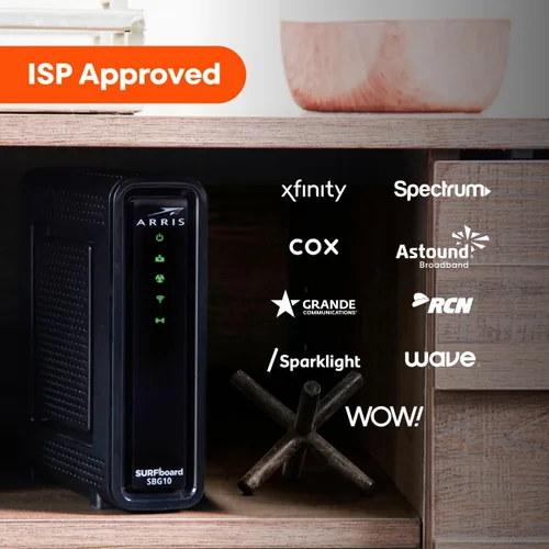 Vista 11 de [Usado] Arris (SBG10) - Combo de módem y enrutador por cable - DOCSIS 3.0 16 x 4 Gigabit y WiFi AC1600
