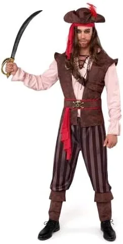 Vista 2 de Spooktacular Creations Disfraz de pirata caribeño para hombre adulto