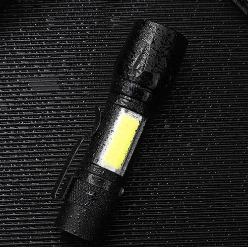 Vista 5 de Edward Tools Linterna de trabajo recargable LED con luz de trabajo, resistente al agua, luz de lámpara lateral, 3 modos, batería de iones de litio