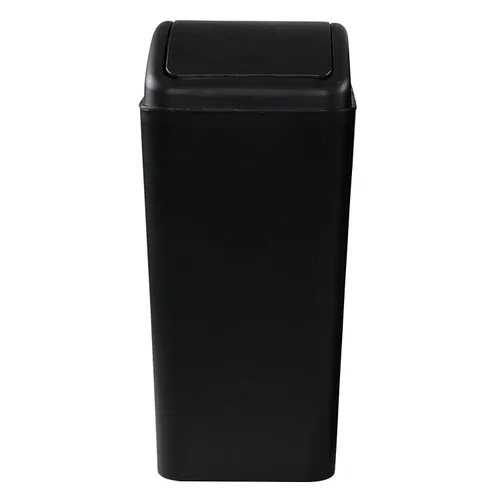 Vista 8 de Bote de basura de plástico delgado de 3.2 galones con tapa giratoria, bote de basura pequeño de 12 litros, color negro