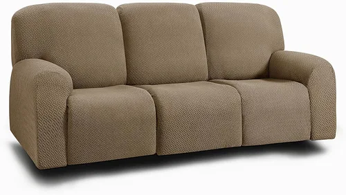 Vista 36 de ULTICOR Fundas jacquard para sofá reclinable de 8 piezas, fundas elásticas para sofá reclinable de 3 cojines, gruesas, suaves y lavables (estilo 3)