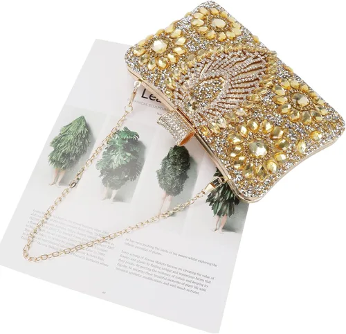 Vista 7 de COAIMANEY Bolso de mano de lentejuelas brillantes con diamantes de imitación para mujer, bolso de mano de noche, bolso de hombro para boda, fiesta