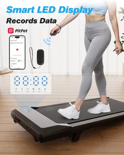 Vista 6 de SupeRun Walking Pad, Under Desk Treadmill, 3 in 1 Portable Treadmill with Remote Control LED Display, 2.5 HP Quiet Walking Jogging Machine for
