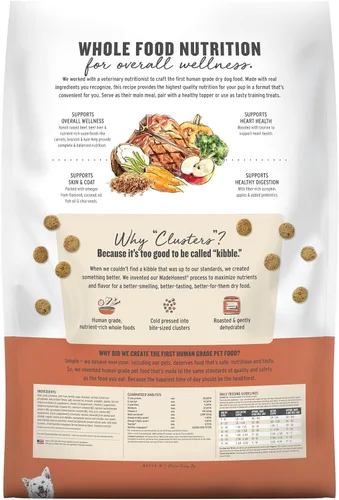 Vista 2 de The Honest Kitchen racimos de alimentos enteros libres de granos de carne de res alimento seco para perros, 1 libra