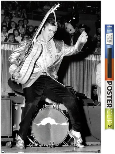 Vista 14 de Trends International Elvis Presley - Póster de pared de caderas, 22.4 pulgadas de largo x 14.7 pulgadas, versión enmarcada en madera de granero