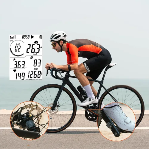 Vista 5 de COOSPO Speed/Cadence Sensor BK9 for Indoor/Outdoor Cycling, Bluetooth 5.0 ANT+ Wireless Cycling RPM Cadence Speed Sensor BK9 Set Cadence Speed