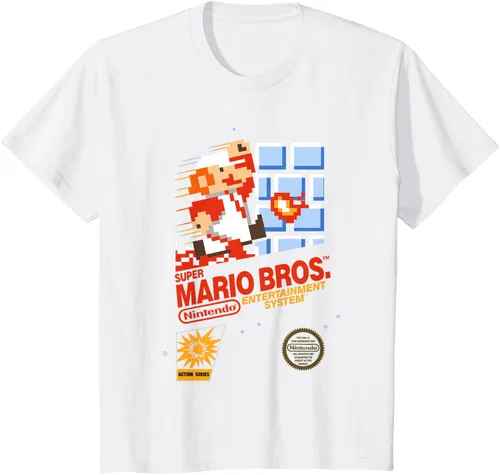Vista 19 de Super Mario Dashin - Camiseta gráfica de acción, ajuste clásico, cuello redondo, color negro