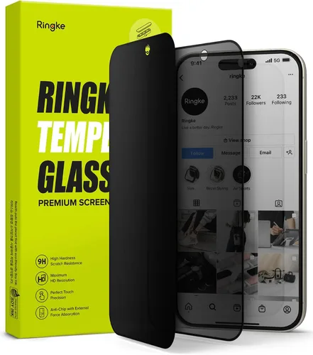 Vista 10 de Ringke Vidrio de privacidad [siéntete mejor en público] compatible con iPhone 15, fácil de instalar, compatible con fundas, protector de pantalla