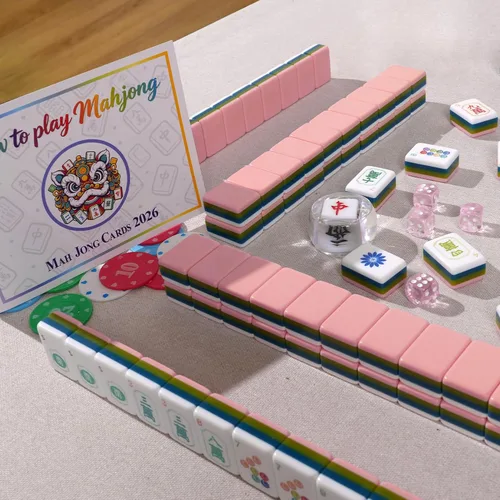 Vista 5 de American Mahjong - Juego de azulejos para amantes de Mah Jong Rosa pálido