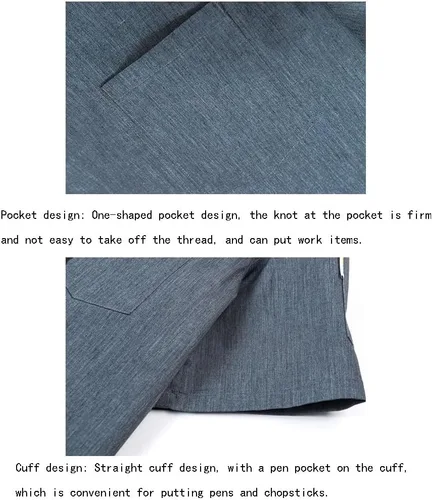 Vista 5 de Unisex Chef Jacket Classic Short Sleeve Chef Uniform Pocket Hotel Kitchen Restaurant Working Summer Chef Coat