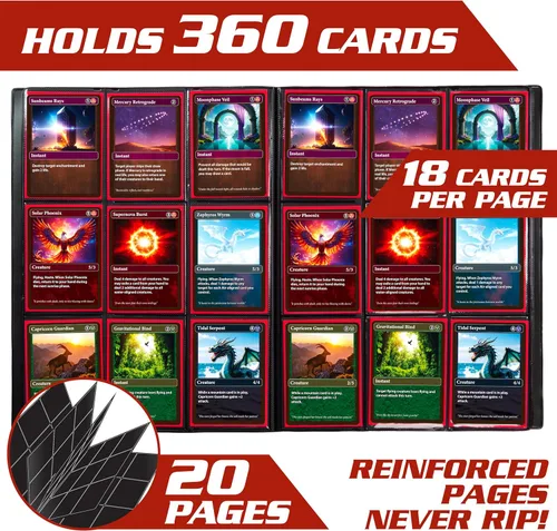 Vista 2 de Monster Binder - Álbum de tarjeta coleccionables, 9 bolsillos para tarjetas, retiene 360 de Yugioh, Magic, y Pokémon, Matte Teal Verde azulado mate
