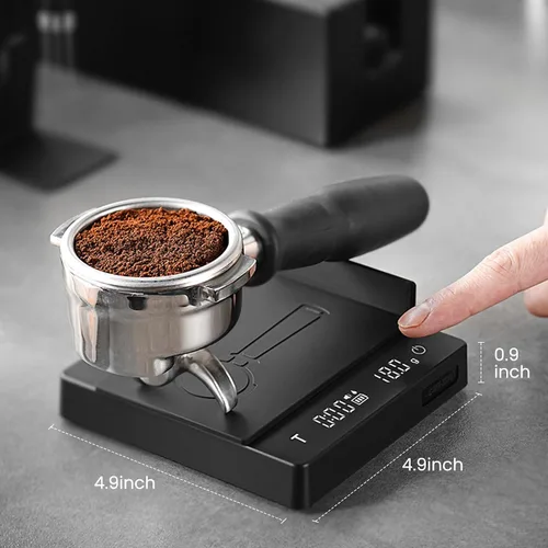 Vista 6 de MHW-3BOMBER Báscula de café espresso con temporizador, pequeña báscula de café con detección de sólidos y líquidos, escala digital de grano de café