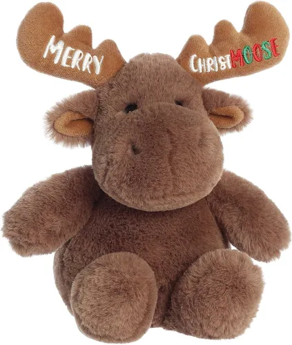 Vista 2 de Aurora Witty JUST Sayin' Merry Christmoose - Personajes expresivos - Ideas de regalo extravagantes - Marrón 12 pulgadas