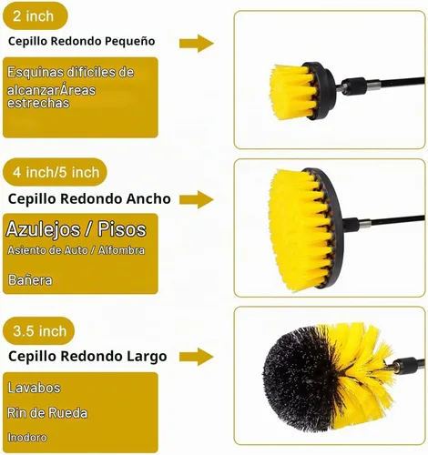 Vista 6 de Juego de accesorios de cepillo de taladro de 18 piezas, cepillo de taladro