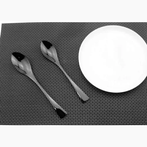 Vista 6 de Juego de cubiertos de color oscuro de acero inoxidable 18/10 pulido con espejo negro – Juego de cubiertos de cubiertos de cuchillo para carne