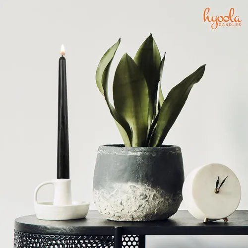 Vista 6 de Hyoola Paquete de 12 velas altas cónicas – Vela negra sin goteo de 10 pulgadas sin perfume – Cera de parafina con mechas de algodón – 8 horas