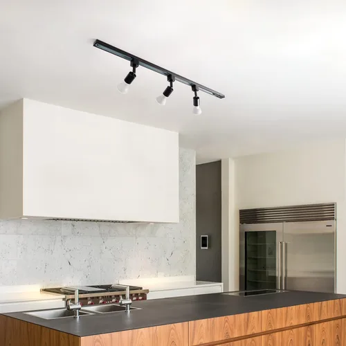 Vista 6 de mirrea H Type Track Lighting Head to E26 Adaptador de base de tornillo mediano Dirección de luz ajustable Paquete de 12 (negro)
