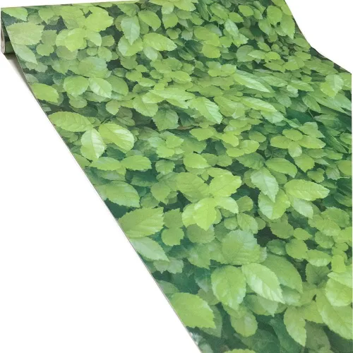 Vista 2 de MyFun - Papel pintado de hojas verdes de la naturaleza, PVC autoadhesivo y removible, adhesivo de césped para pared, decoración de césped, 32.8 pies