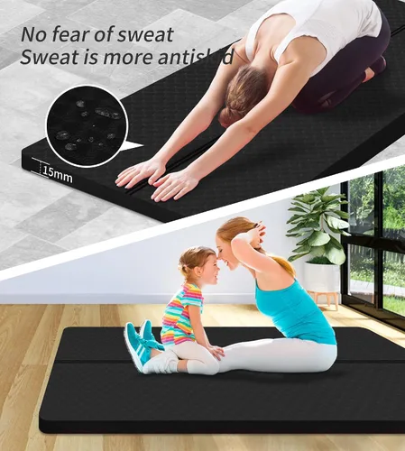 Vista 6 de nuveti Tapete Grande para Ejercicios - Tapete de Yoga de 15mm/20mm/30mm de Grosor Tapete de Ejercicios para Fitness, Yoga, Pilates, Estiramientos