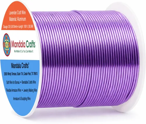 Vista 167 de Mandala Crafts - Alambre de aluminio anodizado de calibre 22 para hacer joyas - 137.2 m de alambre flexible surtido y coloreado - Doble para bonsái