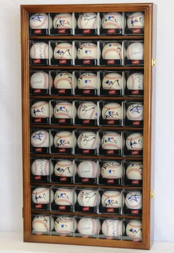 Vista 3 de 40 cubos de béisbol Arcylic Cubes - Estante para gabinete con protección UV, color negro