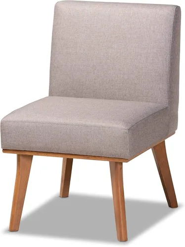 Vista 10 de Baxton Studio Odessa - Banco de comedor tapizado de tela gris y acabado marrón nogal, banco de comedor de madera