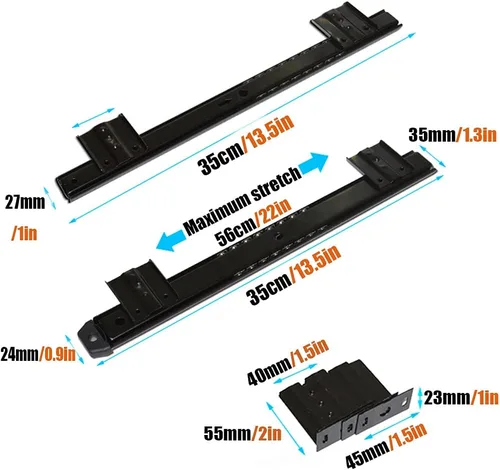 Vista 7 de Y&J Bandeja ergonómica de extensión de escritorio para bricolaje, espacio de almacenamiento para cajones de teclado, ideal para el hogar u oficina