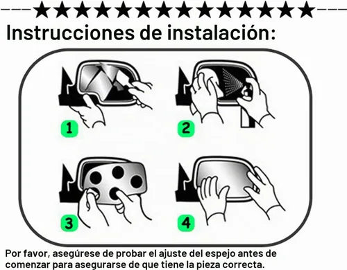 Vista 7 de WLLW Espejo de cristal apto para Ford E-150/E-250/E-450/E-450 Super Duty