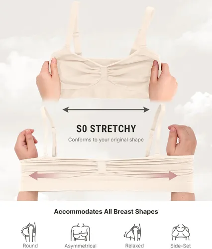Vista 6 de FeelinGirl Bralettes para mujer con soporte, sujetadores cómodos sin aros, sin costuras, para uso diario