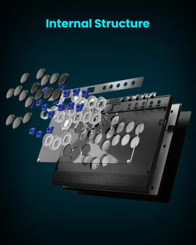 Vista 7 de Sehawei Haute42 C16 Leverless Arcade Controller - Magnetic Detachable Panel for DIY Art, RGB Button Rims, Tournament Lock Switch - Compatible with
