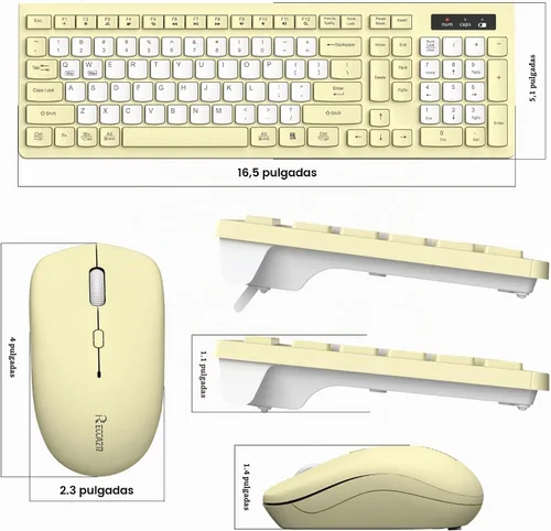 Vista 9 de Teclado inalámbrico y mouse combinado silencioso para oficina y hogar