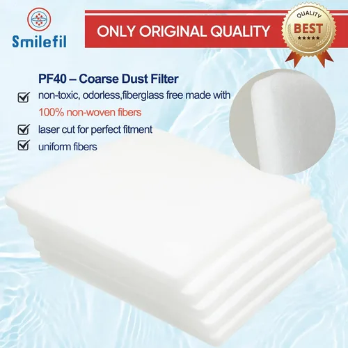 Vista 5 de Smilfil PF40 - Paquete de 5 almohadillas de repuesto para prefiltro compatibles con IQAir PF40 Purificador de aire de prefiltración de polvo grueso