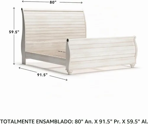 Vista 3 de Signature Design by Ashley Marco de cama de trineo tamaño King Coastal Encalar
