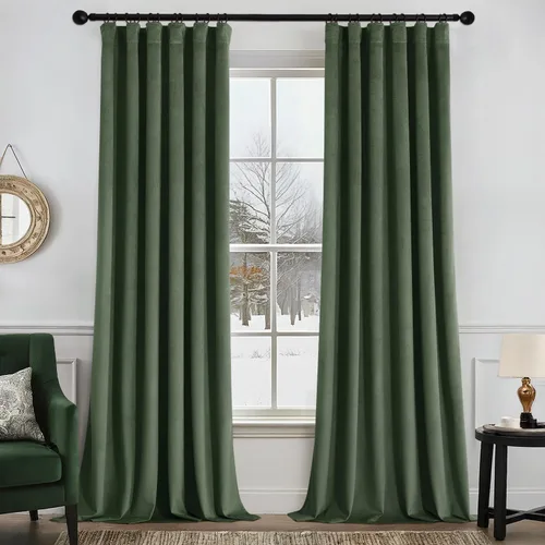 Vista 11 de MIULEE Cortinas de terciopelo de 84 pulgadas de largo, juego de 2 paneles para dormitorio, con pestaña trasera plisada, de lujo, aislamiento
