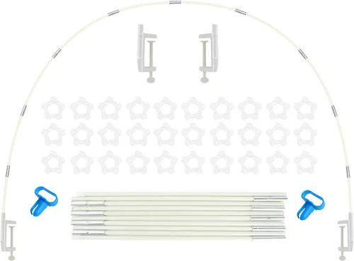 Vista 8 de AXHJ Kit de soporte de arco de globos ajustable de 13 pies, nuevo kit de arco de globos de mesa reutilizable con base de fibra de vidrio de alta